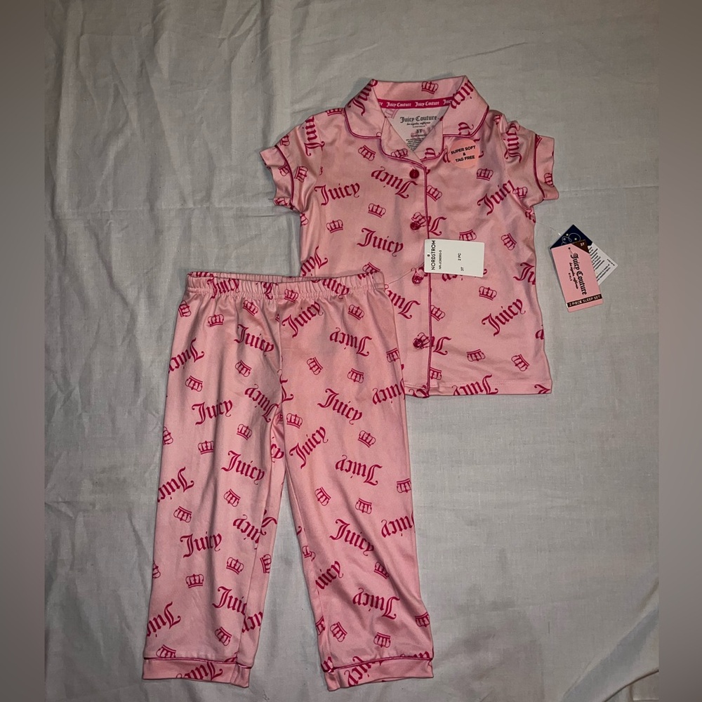 Juicy Couture Pink Crown Print Kids Pajama Set